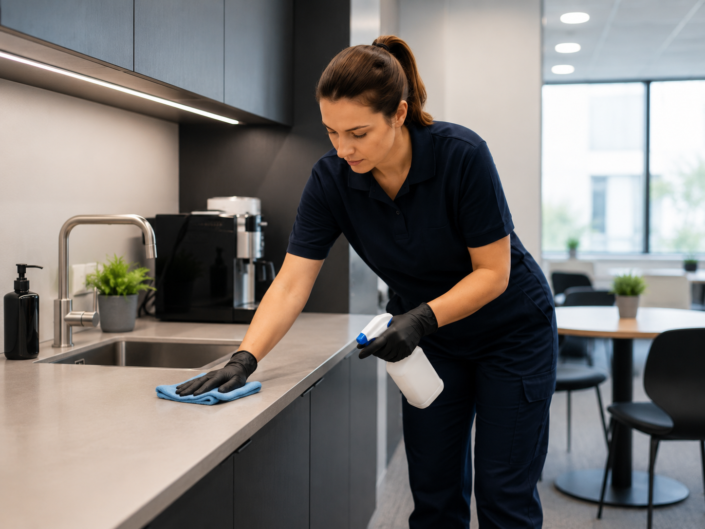 Nettoyage de cuisine et espace pause en entreprise